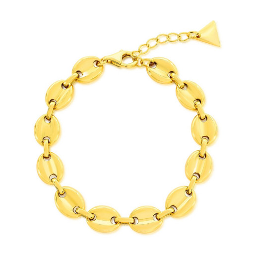 Marina Link Extendable Length Bracelet in Yellow Gold Plated Italian Sterling Silver