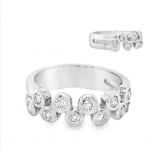 Bezel Set Diamond Ring in Italian Sterling Silver