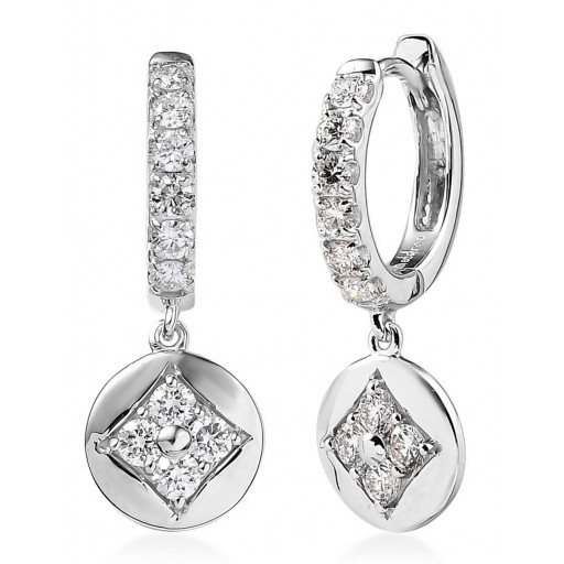 1" Diamond Drop Earrings in Italian Sterling Silver