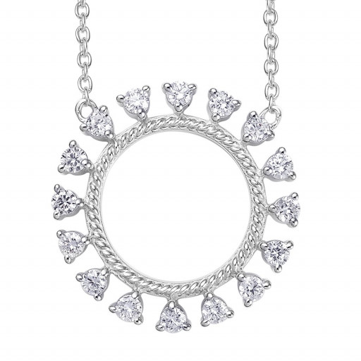 Circle of Love Diamond Pendant in Italian Sterling Silver