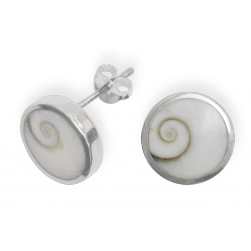 Mother of Pearl Stud Earrings in Italian Sterling Silver