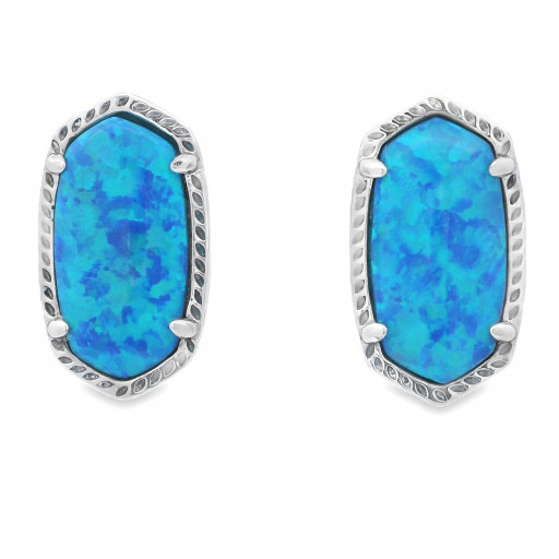 Tiffany Inspired Blue Opal Earrings in Italian Sterling SIlver