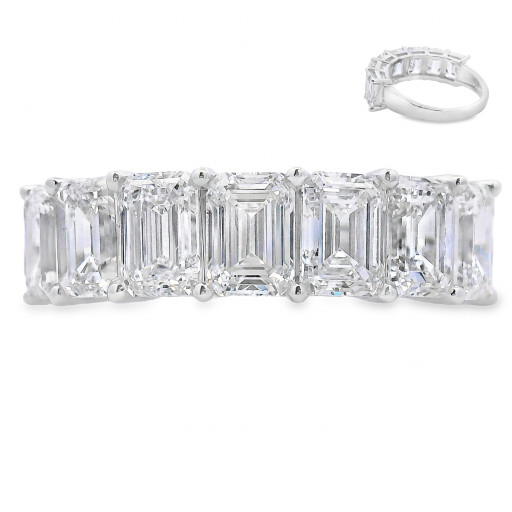 Harry Winston Inspired Emerald Cut Diamond Ring in 14K White Gold