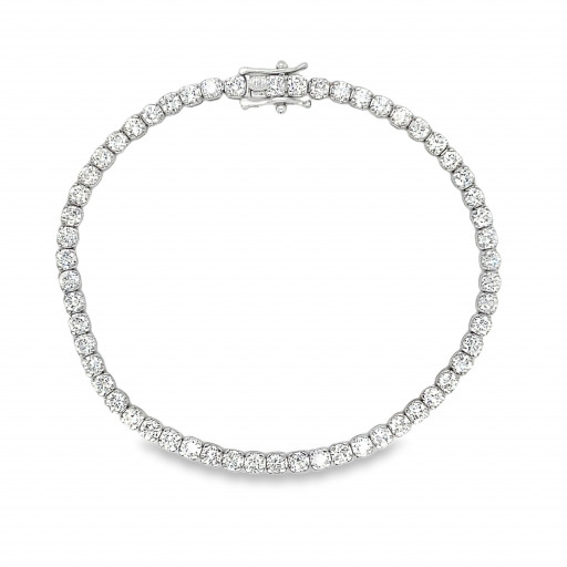 Round Brilliant Cut Individually Set Diamond Tennis Bracelet