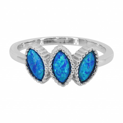 Past, Present & Future Opal Ring in Italian Sterling Silver