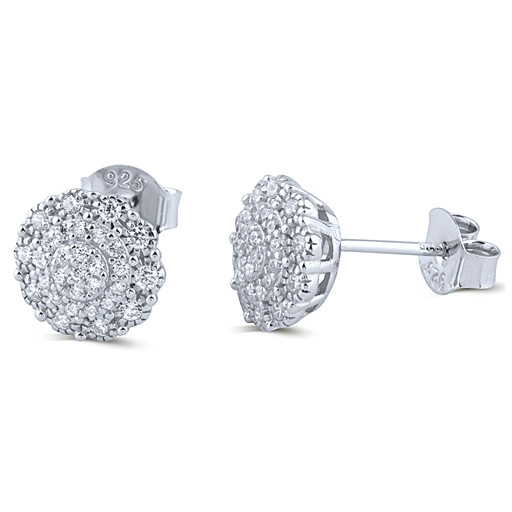 Tiffany Inspired Cluster Stud Earrings in Itialian Sterling Silver