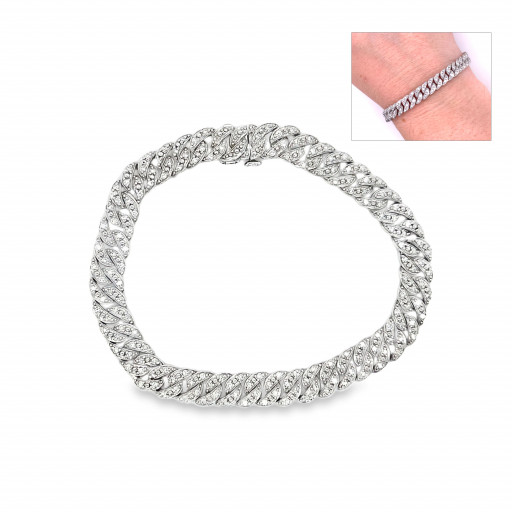 Rolex Inspired Round Brilliant Cut Diamond Bracelet