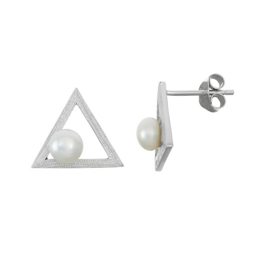 Mikimoto Inspired Freshwater Pearl Earrings in Italian Sterling Silver