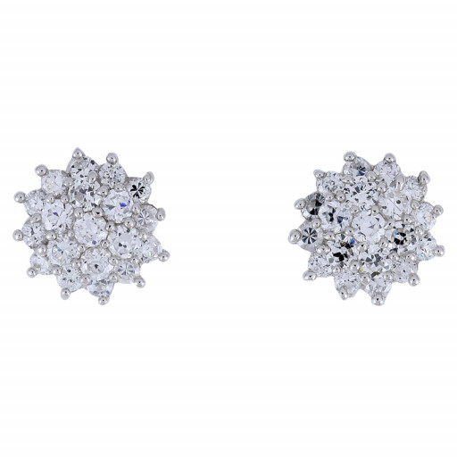 Floral Cluster Studs in Italian Sterling Silver