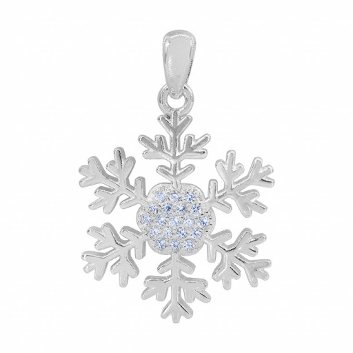 Tiffany Inspired Snowflake Pendant in ItalianSterling Silver