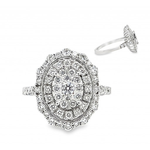 Tiffany Inspired Round Brilliant Cut Diamond Ring in 10K White Gold