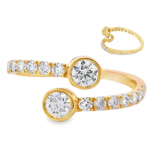 Harry Winston Inspired Bezel Set Diamond Love Ring in 14K Yellow Gold