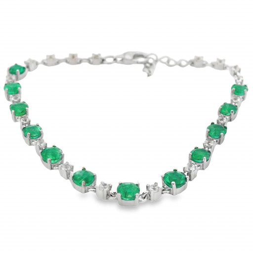 Harry Winston Emerald & White Sapphire Tennis Bracelet