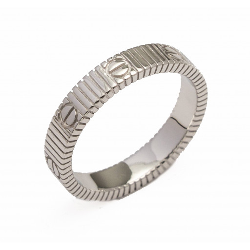 Cartier Inspired Ribbed Love Ring in Italian Sterling Silver