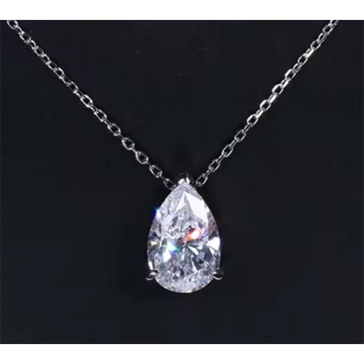 Tiffany Inspired Pear Shape Diamond Solitaire Pendant