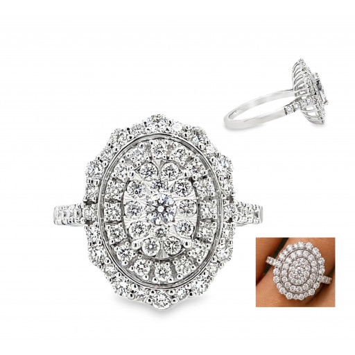 Tiffany Inspired Round Brilliant Cut Diamond Ring in 10K White Gold