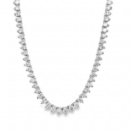 Tiffany Inspired Martini Set Round Brilliant Cut Diamond Tennis Necklace