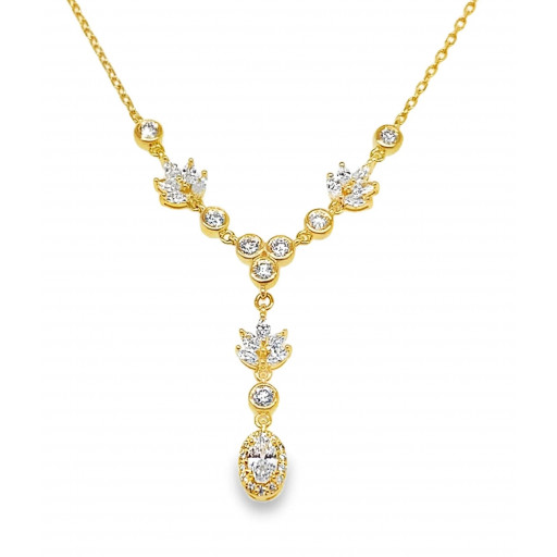 Cartier Inspired Multi Shape Diamond Drop Adjustable Length Necklace