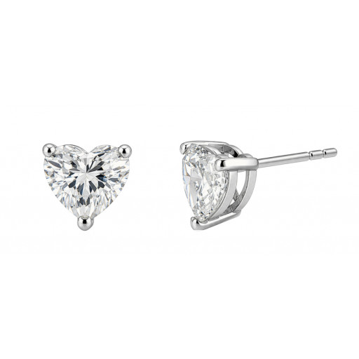 Tiffany Inspired Heart Shape Diamond Stud Earrings