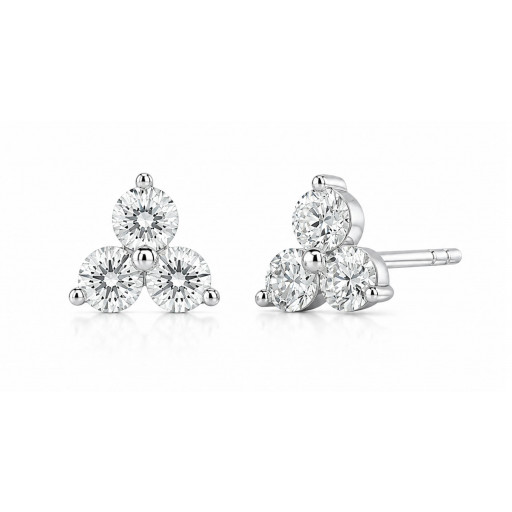 Past, Present & Future Round Brilliant Cut Diamond Earrings